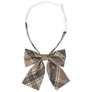 Pre-tied Bowties Adjustable Colorful Plaid Tartan Checked Bow Ties Brown